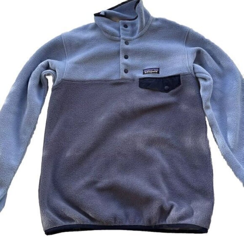 Vintage Patagonia Men's Synchilla Snap-T Fleece Pullover Jacket Blue Sz XXS